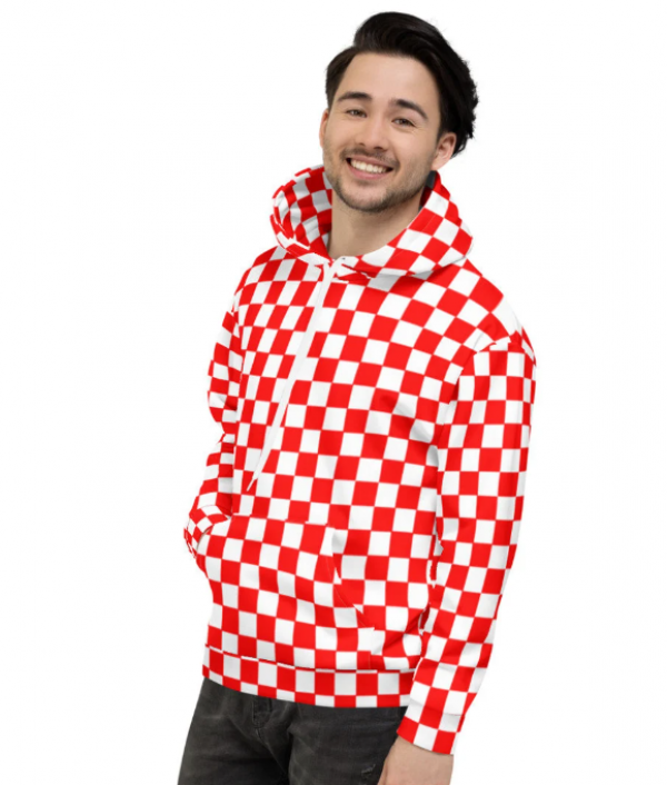 Hoodie dengan pola checkered